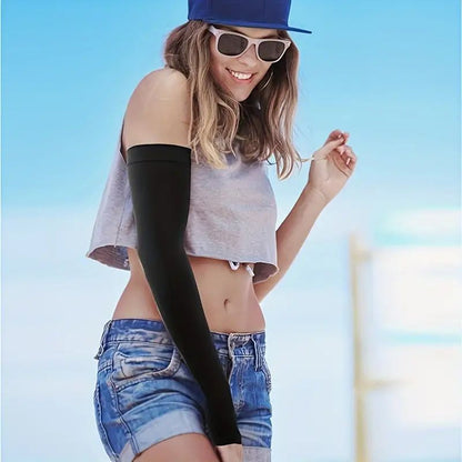 4 Pairs of Premium Cooling Arm Sleeves - Gloves for Sun Protection with Thumb Holes for Men and Women - Perfect for Golf, Basketball, Cycling, Fishing, Driving, and Jogging Outdoor Activities