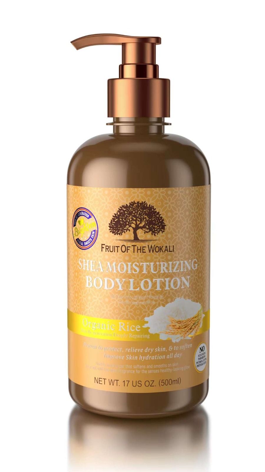 Fruit of the Wokali Shea Moisturing Body Lotion - Oat Meal Nourishing Replenish and Retain Moisture Rich in Antioxidants Lightweight Formula Absorbs Quickly 500ml