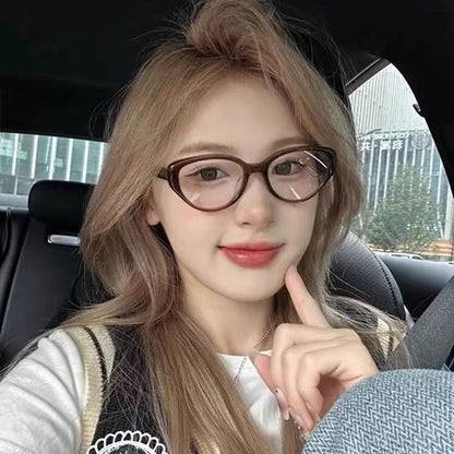 New butterfly frames, versatile no-makeup glasses, finished myopia glasses, student glasses, cat's eye anti-blue light flat glasses