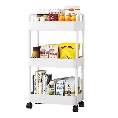 UPHUI 3 Layers Removable Storage Rack Mobile Multi-Functional Organizer Floor Standing Portable Storage Rack for Bathroom Kitchen