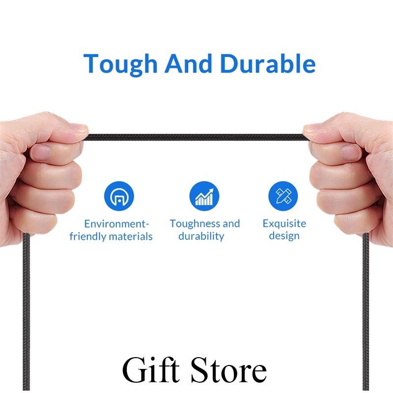 type c Charger Cable Fast Charging data line For Android Phone Nylon Data Cables charging cables