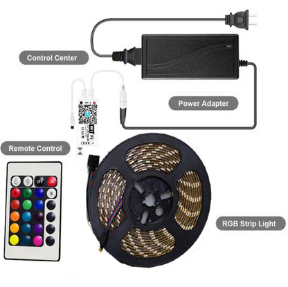 5M/10M LED Light Strip Light LED RGB Lights Flexible LED Lamp Tape Ribbon Tape Diode DC With IR Remote Controller