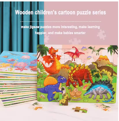 Logic Thinking Intellectual Wooden Game Puzzle Jigsaw Animal Vehicle Cartoon Early Educational Toys For Kids Children Gift