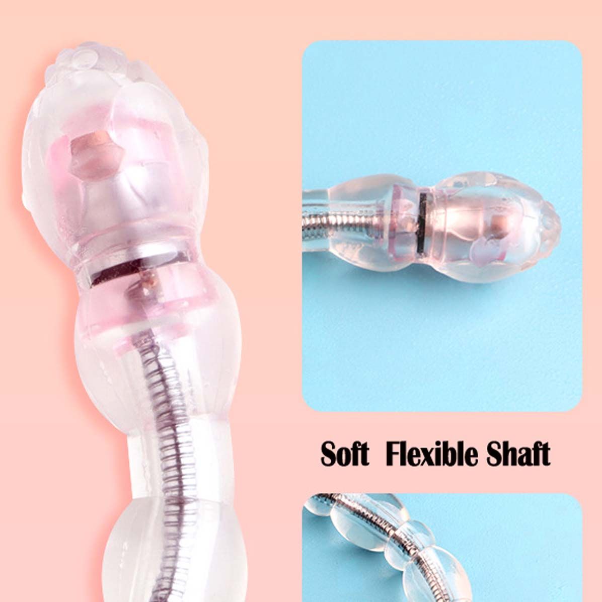 Vibrating Anal Beads Anus Butt Plug Clitoral Vaginal Vibrator Flexible Long Prostate Massager Waterproof Bendable Anus Clit Stimulator Adult Sex Toy for Men Women Couple