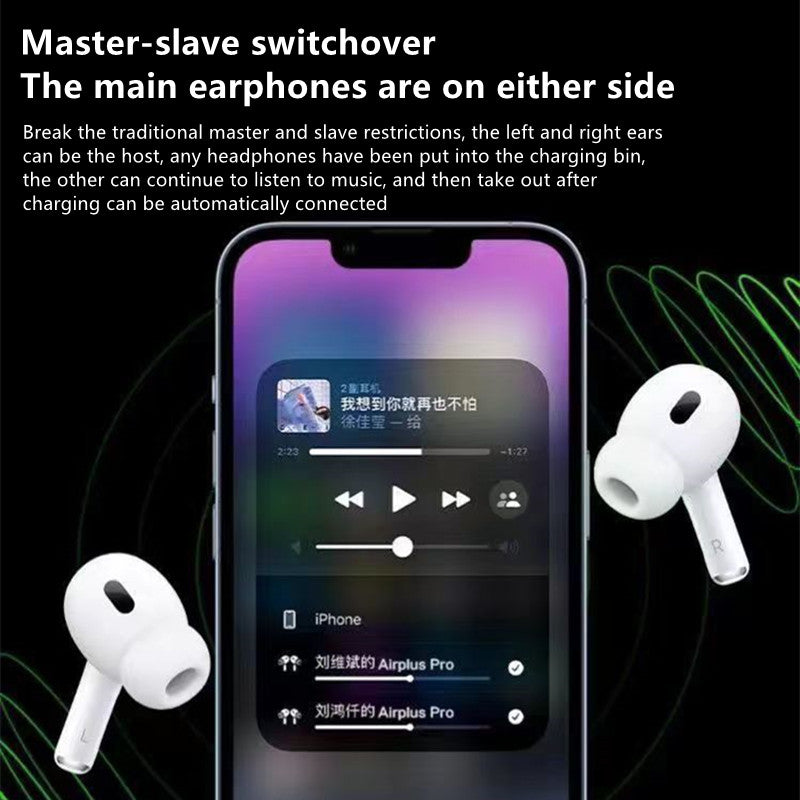 RichRipple New Upgraded Pods PRO2 TWS Wireless Bluetooth Earphone with Hanging Cord Touch Control Noise Cancelling Earpods Pro 2 With Wireless Charging Box