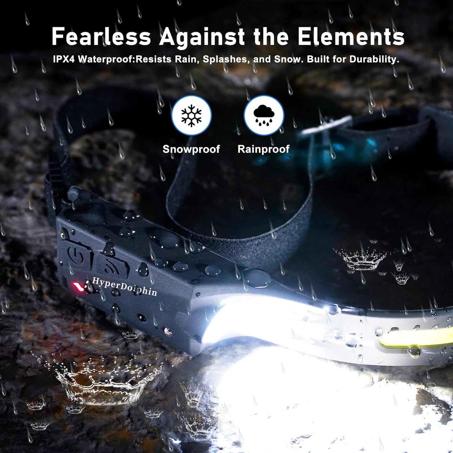 1pcs LED Headlamp Rechargeable Flashlight for Adults, 230 Wide Beam Headlight, Motion Sensor Head Lamp, Adjustable Headband Outdoor Waterproof Head Light for Running, Camping, H