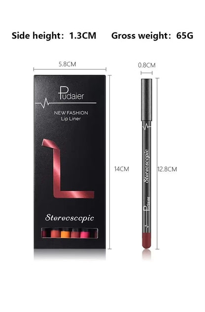 12 Colors Lip Liner Pencil Nude Matte Lipliner Moisturizing Waterproof Long Lasting Lipstick Liner