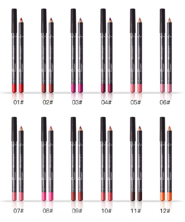 12 Colors Lip Liner Pencil Nude Matte Lipliner Moisturizing Waterproof Long Lasting Lipstick Liner