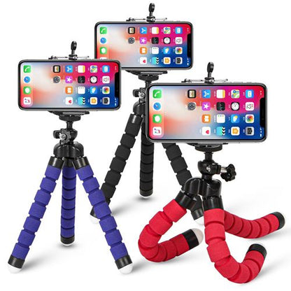 Tripod For Phone Flexible Sponge Octopus Mini Tripod For IPhone Mini Camera Tripod Phone Holder Clip Stand, Mini Bluetooth-compatible Remote Control Button Wireless Controller Self-Timer Camera Stick