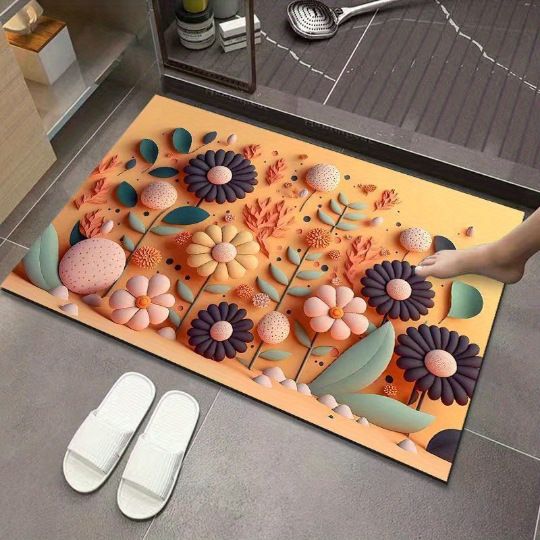 Hot-selling 3D oil painting diatom mud American pastoral absorbent mat non-slip mat Soft Comfortable Indoor Living Room bathroom door quick dry bathroom carpet toilet mat