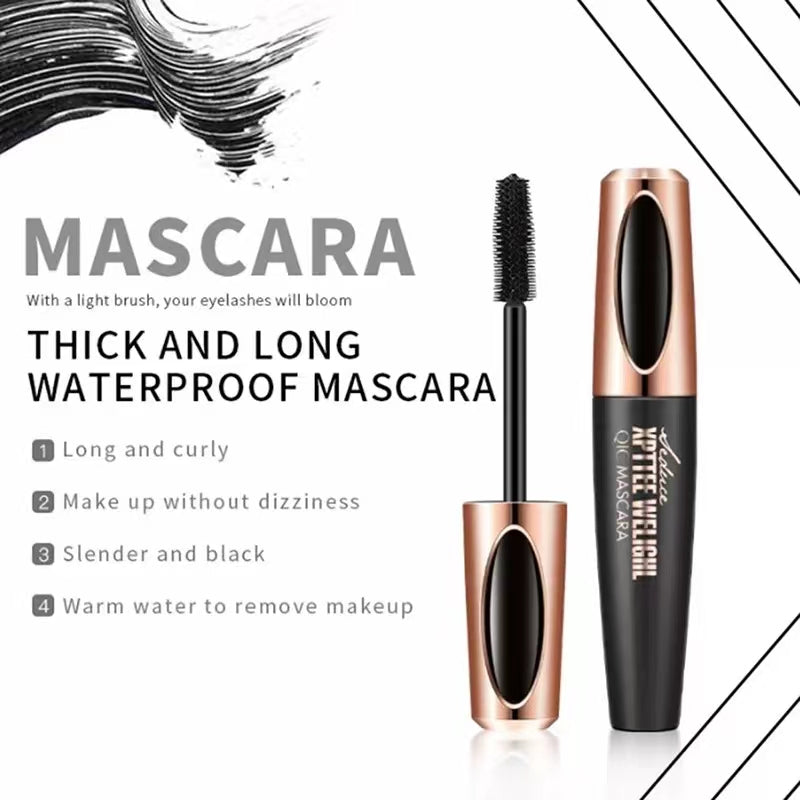 Waterproof mascara will last for a long time Makeup Eye black cross-border super long thin brush head, durable waterproof, thick, curly and non smudging