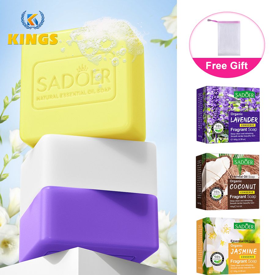 3 Package Women Fragrant Soap Essential Oil Soap Coconut Jasmine Lavender Scented Soap Deep Clean Refreshing And Smooth