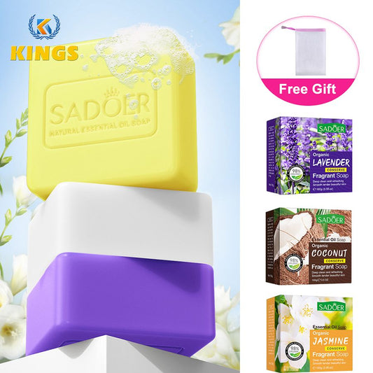3 Package Women Fragrant Soap Essential Oil Soap Coconut Jasmine Lavender Scented Soap Deep Clean Refreshing And Smooth