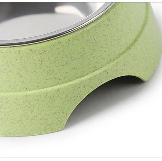 Feeding & Watering Supplies Dog Bowl Cat Double Bowl Wheat Straw Bite And Dirt Resistant Pet Double Bowl Stainless Steel Feeder Drink Water