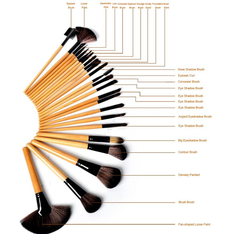 New Arrivals Makeup Brush Sets 24 pcs/Set Professional Cosmetics Brushes Foundation Powder Eyebrow Eyeshadow Blending Blush Brushes Beauty Make Up Kit Tool + Bag