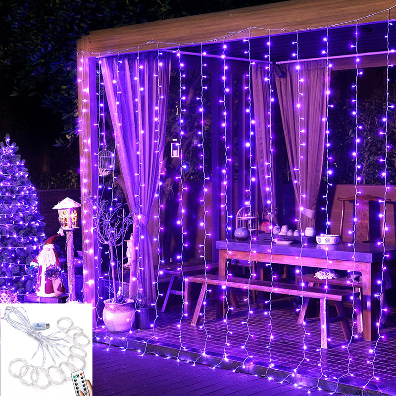 LED Curtain Lights, String Lights Bedroom, 300 LED 9.8x9.8Ft Twinkle String Light Decorations for Window Wedding Bedroom Wall Party Backdrop, Cute Home Indoor Outdoor Decor 8 Modes USB Remote Control