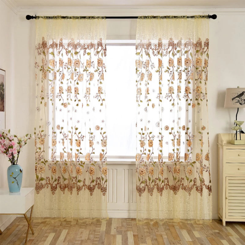 Tulle on The Window Curtains In Living Room Curtain Goods for Home and Kitchen Blinds Housing Fade Into The Bedroom Hall Rose one panel
