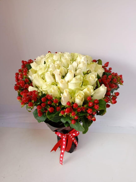 Bouquet of Red and Yellow Roses