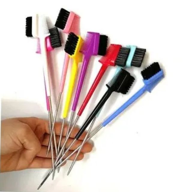3 in1 Edge Brush Double Sided eyebrow edge Control Hair Comb lay edges design