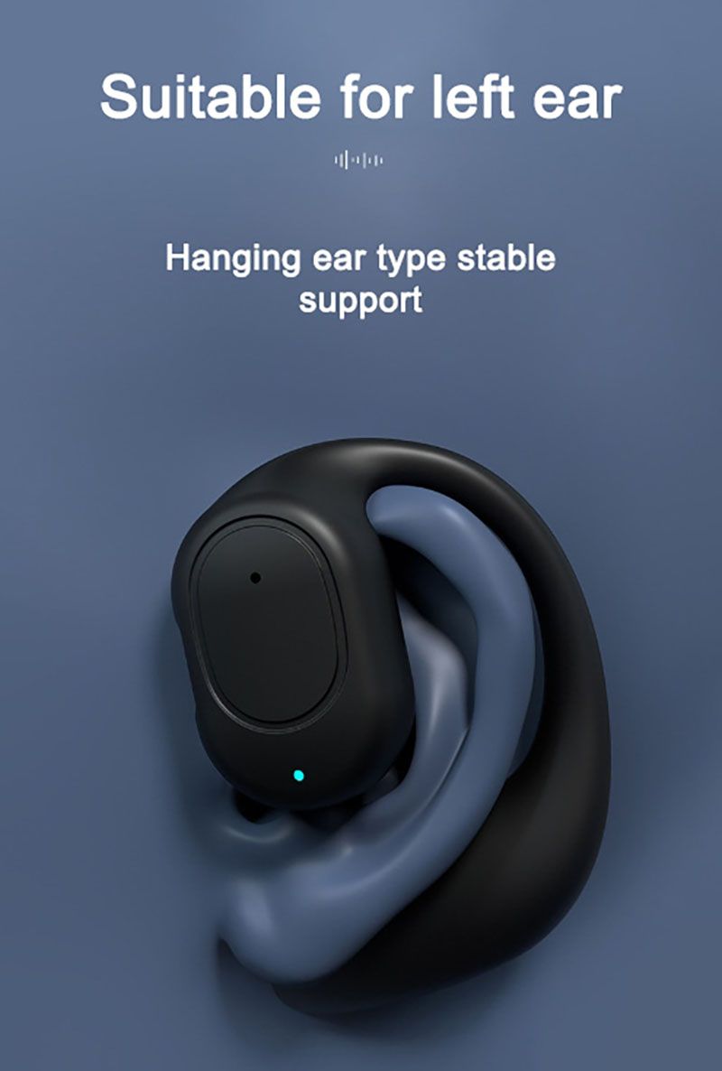 RichRipple F1 6H Play Time Wireless Bluetooth Earphone Digital Display Single Earbud Ultra Long Standby Business Earpods HD Call Headset Outdoor