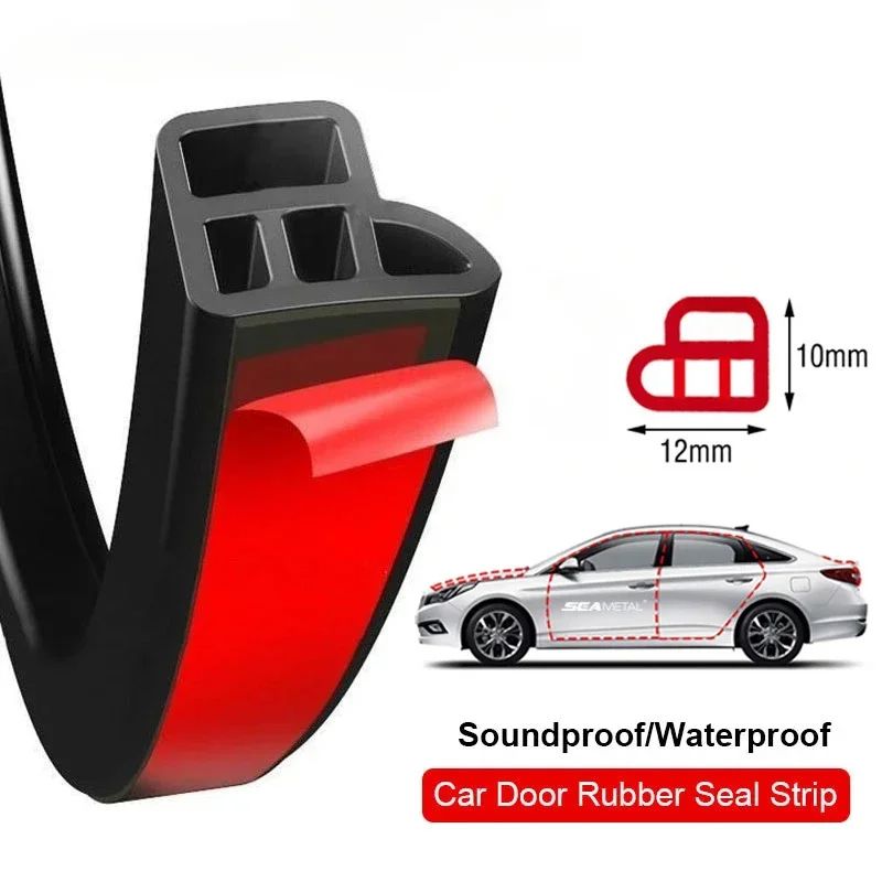 Car Door Hood Trunk Edge Sound Insulation Rubber Seal Strips ,Car Door Seal Strip Rubber Double Layer Sealing Protector Weatherstrip Waterproof for Car Door Glass Window Door Hood Trunk