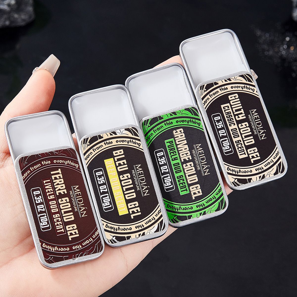 New Arrival 4 Pcs Men Body Deodorant Portable Solid Perfume Solid Balsam Solid Gel Woodsy Tones