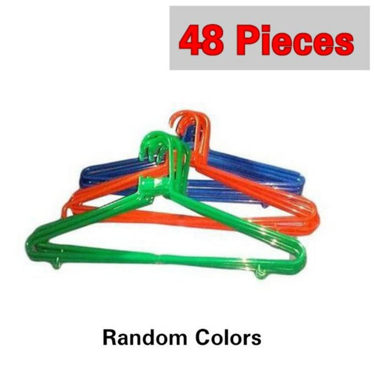 48Pcs Plastic Normal Clothes Hangers 4 Dozens - Mixed Colors - Closet Wardrobe Laundry Organization - NPL