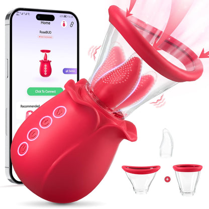 Sucking Vibrator Sex Toys for Women 3 Sucking 7 Tongue Licking APP Control Vibrator with 2 Suction Cups Adult Sex Toy for Nipple Clitoral Stimulator Clit Pussy Pump Female Sex Toys