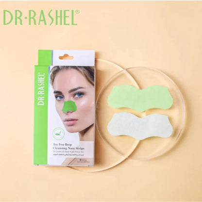 Dr. Rashel 6Pcs/pack Tea Tree Deep Cleansing Nose Strips Oil Control Unclog Pores Clean Acne Prone Skin