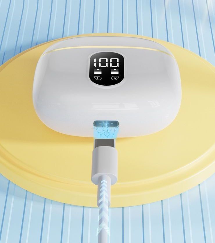 Wireless Earbuds Bluetooth Earphones HiFi Ear Buds Bass Stereo Bluetooth Headphones with ENC Noise Cancelling Mic IP7 Waterproof in Ear LED Display Charging Case Ear Buds for Pad Workout Sports