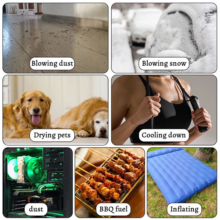 220V BBQ Fan Small Blast Engine with Air Collecting Adjustable Speed Cooking Tool EU Plug Handheld Barbecue Blower Camping AC Powered Fan Variable Speed Control