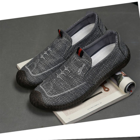Men's Casual Shoes Cloth Shoes Linen Breathable Cloth Top Beef Tendon Sole Non-slip Wear-resistant Comfortable Loafers Shoes