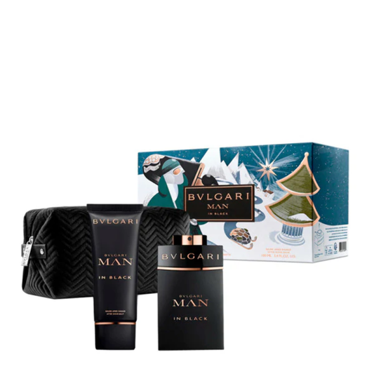 Bvlgari Man In Black 3 Piece Gift Set with Pouch & ASB