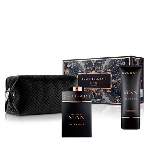 Bvlgari Man In Black EDP 3 Piece Gift Set with ASB & Pouch