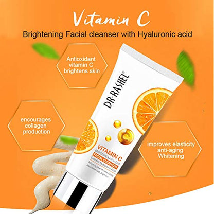 DR.RASHEL Brightening Face Cleansing Vitamin C Facial Cleanser with Hyaluronic Acid