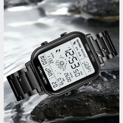 Skmei Men Watches Top Brand Original Men's Watches Multifunctional Walking Steel Strap Men's Electric Watch Sports Calorie Calculation Men's Wristwatch Male Wrist Watch