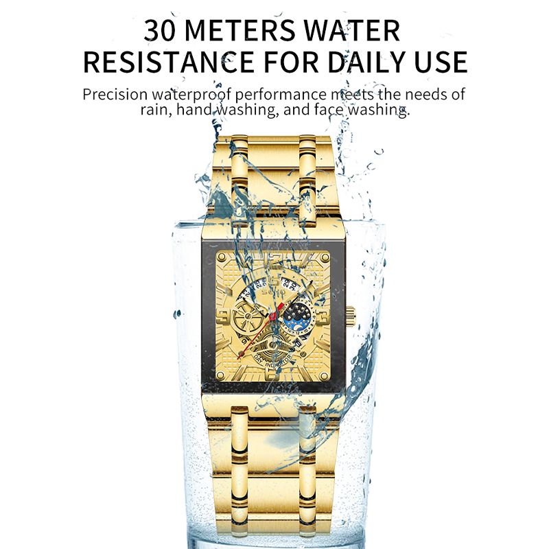 Luxury Business Stainless Steel Quartz Watch for Man Fashion Men's Calendar Square Sports Casual Wristwatch Female Girl Watches