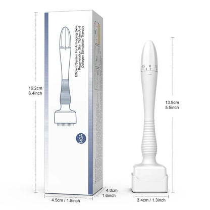 140A Derma Stamp Microneedling Face Roller Massager Adjustable Titanium Needle Length Skincare Beard Growth Scalp Hair
