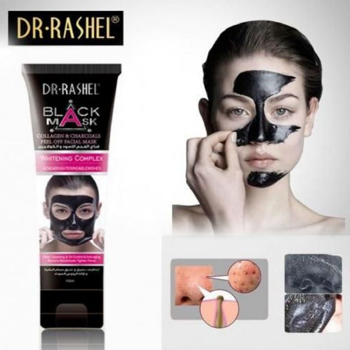 Dr. Rashel Black Mask Collagen & Charcoal Peel Off Facial Mask Remove Blackheads Deep Cleansing Tighten Pores Face Mask