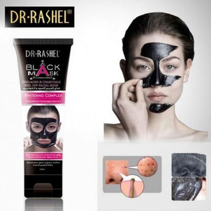 Dr. Rashel Black Mask Collagen & Charcoal Peel Off Facial Mask Remove Blackheads Deep Cleansing Tighten Pores Face Mask