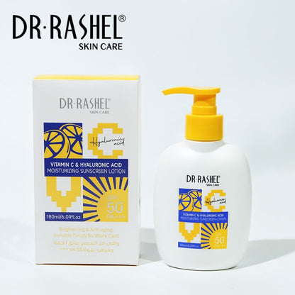 Dr. Rashel Vitamin C & Hyaluronic Moisturizing Sunscreen Lotion SPF 50 Sunblock Sun Protection Skin Care Cream Lotion