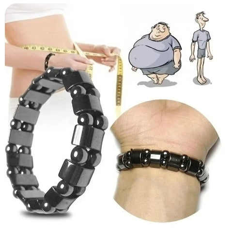 Classical Hematite Energy Beaded Elastic Magnetic Therapy Health Care Loss Weight Bracelets Slimming Health Care for Men Women