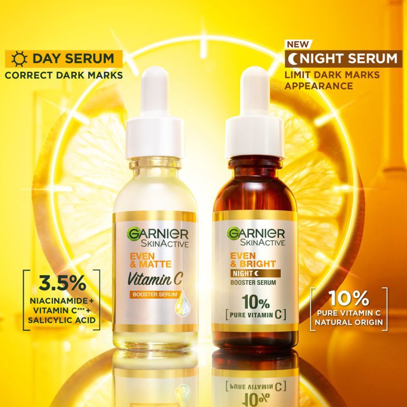 【Discounted】Garnier Brightening Night Serum With 10% Pure Vitamin C 30Ml
