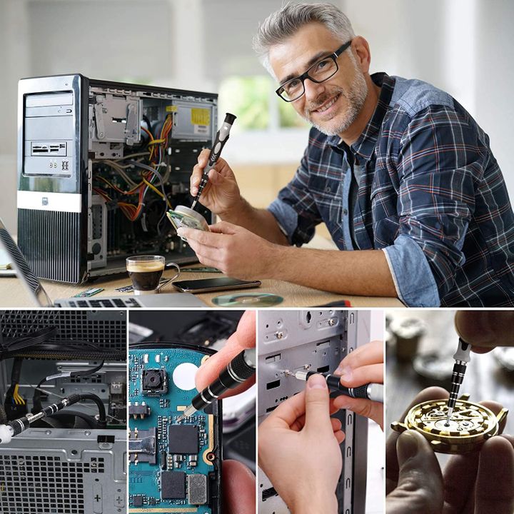 115 in 1 bit kit for mobile phone maintenance, multi-function precision screwdriver kit Black one size