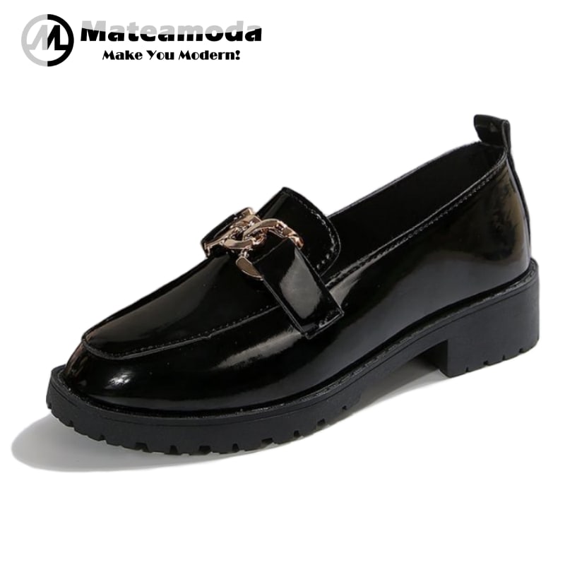 Mateamoda Women Shoes High-Shine Loafers Ladies Shoes Casual Shoes