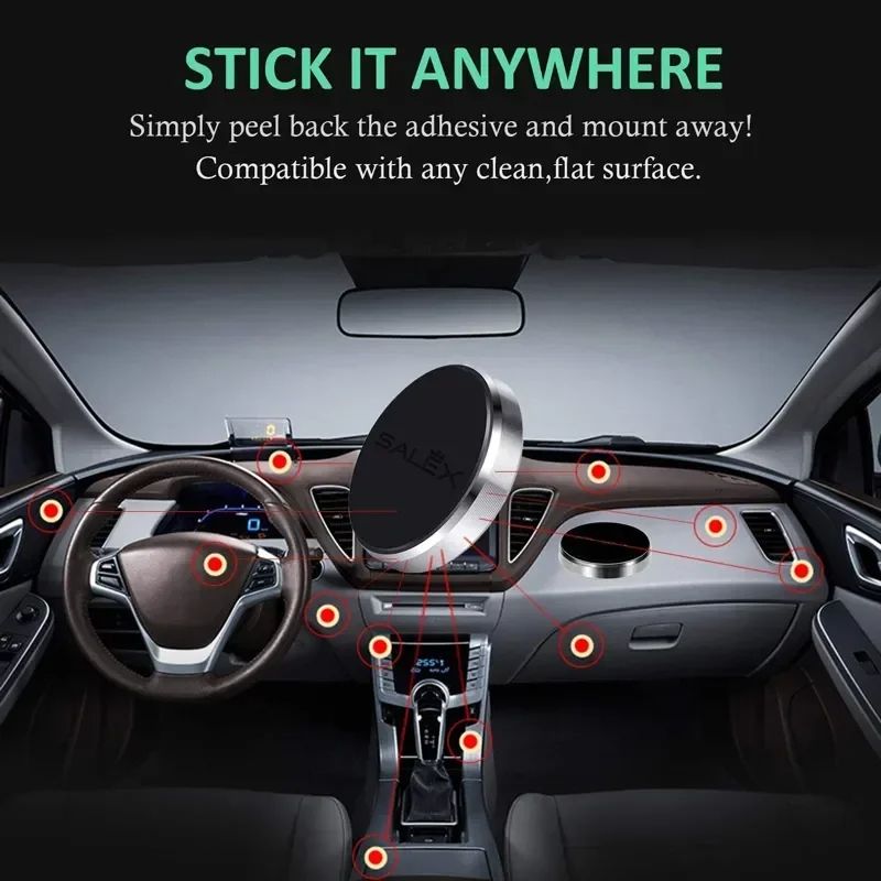 Sucker Car Phone Holder Universal Magnetic Mount Bracket Stick On Car Phone Stand for iPhone Xiaomi Huawei Samsung Dashboard Wall Mounted Car Magnet Sticker