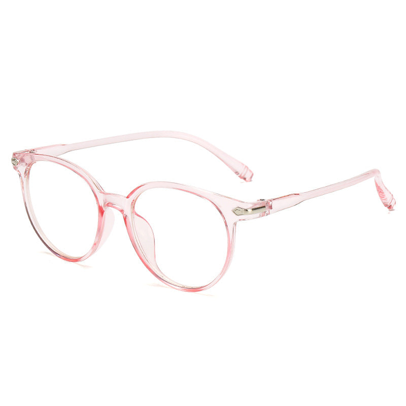 New men and women gift art retro flat mirror Anti blue light headlamp glasses round frame eyeglasses