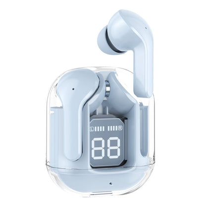 RichRipple Air31 Plus+ Bluetooth Earphone Transparent Fashion Shell in-Ear Earpods LED Digital Display Long Life Portable With Translucent Charging Case Bluetooth 5.3