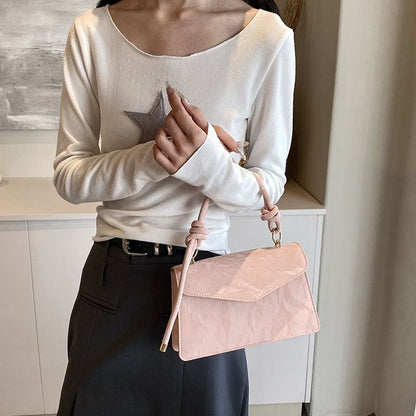 Mateamoda Minimalist Knot-Handle Faux Leather Shoulder Bag Crossbody Bag Underarm Handbag