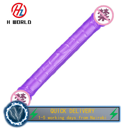 HW A-line transparent crystal simulation female penis double headed double use lesbian female interest masturbation appliance female